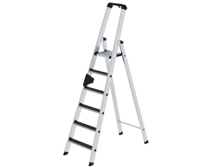 PROREGAL Stufen-Stehleiter Einseitig Begehbar mit Clip-Step R13 6 Stufen