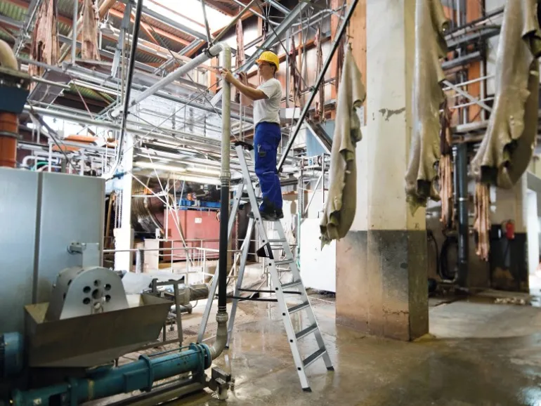 PROREGAL Stufen-Stehleiter Einseitig Begehbar mit Clip-Step R13 6 Stufen