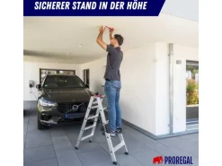 PROREGAL Stufen-Stehleiter Beidseitig Begehbar 2 x 9 Stufen