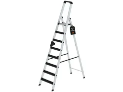 PROREGAL Stufen-Stehleiter Einseitig Begehbar mit Clip-Step Relax 9 Stufen