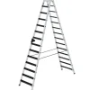 PROREGAL Stufen-Stehleiter Beidseitig Begehbar mit Clip-Step Relax 2 x 14 Stufen