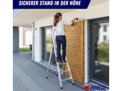 PROREGAL Stufen-Stehleiter Einseitig Begehbar 9 Stufen