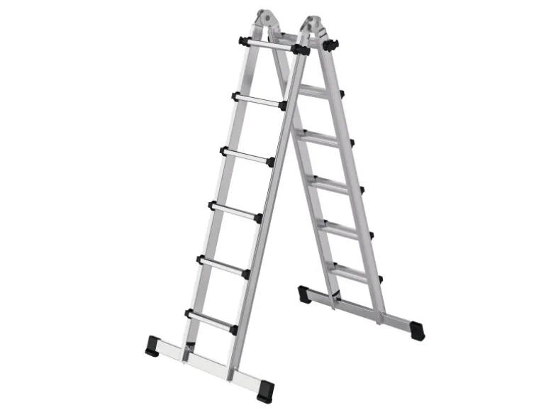 PROREGAL Teleskopleiter 4-Teilig mit Traverse 4 x 6 Sprossen