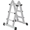 PROREGAL Teleskopleiter 4-Teilig mit Traverse 4 x 3 Sprossen