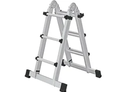 PROREGAL Teleskopleiter 4-Teilig mit Traverse 4 x 3 Sprossen