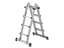 PROREGAL Teleskopleiter 4-Teilig mit Traverse 4 x 4 Sprossen