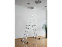 PROREGAL Teleskopleiter 4-Teilig mit Traverse 4 x 4 Sprossen