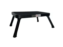 PROREGAL Tritthocker Klappbar 18x47x32cm Traglast 150kg Stahl Matt Schwarz Hocker Klapphocker Falthocker Haushaltsleiter Trittleiter