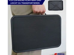 PROREGAL Tritthocker Klappbar 18x47x32cm Traglast 150kg Stahl Matt Schwarz Hocker Klapphocker Falthocker Haushaltsleiter Trittleiter