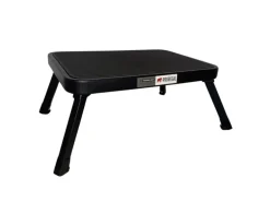 PROREGAL Tritthocker Klappbar 18x47x32cm Traglast 150kg Stahl Matt Schwarz Hocker Klapphocker Falthocker Haushaltsleiter Trittleiter