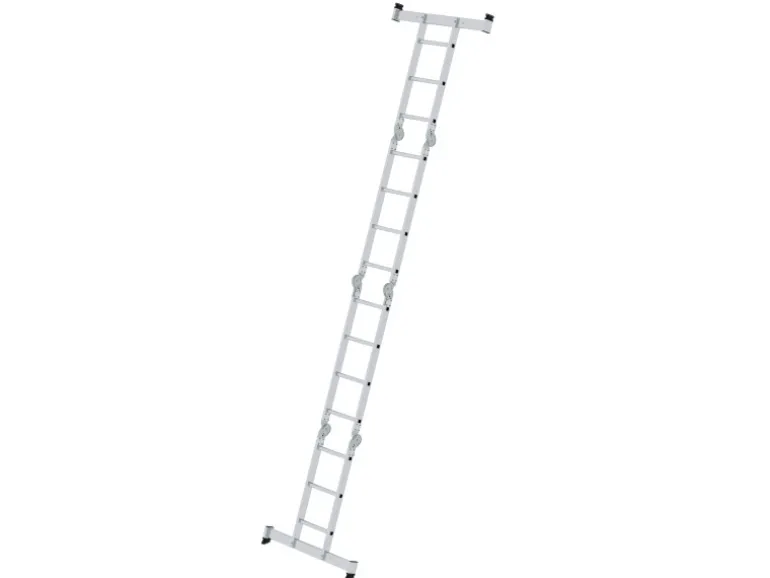 PROREGAL Vielzweckleiter 4-Teilig mit Traverse 2 x 3 & 2 x 4 Sprossen