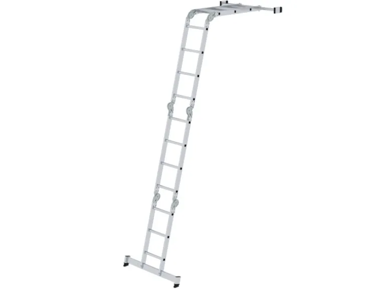 PROREGAL Vielzweckleiter 4-Teilig mit Traverse 2 x 3 & 2 x 4 Sprossen