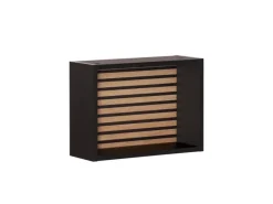PROREGAL Wandregal Zebra HxBxT 30 x 40 x 16 cm 1 x Würfelregal Akustikpaneele Eiche & Schwarz