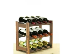 PROREGAL Weinregal Pinotwine HxBxT 38 x 43 x 25 cm 12 Flaschen Massives Kiefernholz Braun Geölt