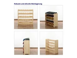 PROREGAL Weinregal Pinotwine C HxBxT 61,6 x 63,2 x 26,5 cm 24 Flaschen Massives Kiefernholz Natur Unbehandelt