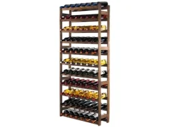 PROREGAL Weinregal Pinotwine HxBxT 166 x 72 x 25 cm 77 Flaschen Massives Kiefernholz Braun Geölt