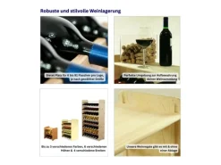 PROREGAL Weinregal Pinotwine C HxBxT 87,2 x 63,2 x 26,5 cm 42 Flaschen Massives Kiefernholz Natur Unbehandelt
