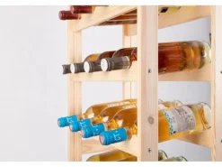 PROREGAL Weinregal Pinotwine HxBxT 166 x 43,4 x 25 cm 44 Flaschen Massives Kiefernholz Natur unbehandelt