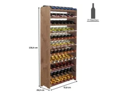 PROREGAL Weinregal Pinotwine C HxBxT 138,4 x 72,8 x 26,5 cm 77 Flaschen Massives Kiefernholz Braun Geölt