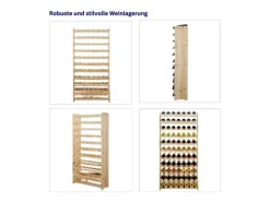 PROREGAL Weinregal Pinotwine C HxBxT 138,4 x 72,8 x 26,5 cm 77 Flaschen Massives Kiefernholz Braun Geölt