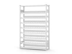 PROREGAL Weinregal Stecksystem T-Profil Grundregal HxBxT 200 x 130 x 30 cm Fachlast 35 kg 8 Ebenen Für 200 Flaschen Lichtgrau