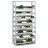 PROREGAL Weinregal Stecksystem T-Profil Grundregal HxBxT 200 x 100 x 30 cm Fachlast 35 kg 8 Ebenene Für 152 Flaschen Lichtgrau