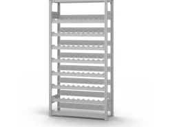 PROREGAL Weinregal Stecksystem T-Profil Grundregal HxBxT 200 x 100 x 30 cm Fachlast 35 kg 8 Ebenene Für 152 Flaschen Lichtgrau