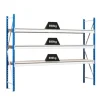 PROREGAL Weitspannregal Maximus Pro Grundregal HxBxT 200 x 200 x 60 cm 4 Ebenen Spanplatten Fachboden Fachlast 690 kg Lichtblau & Lichtgrau