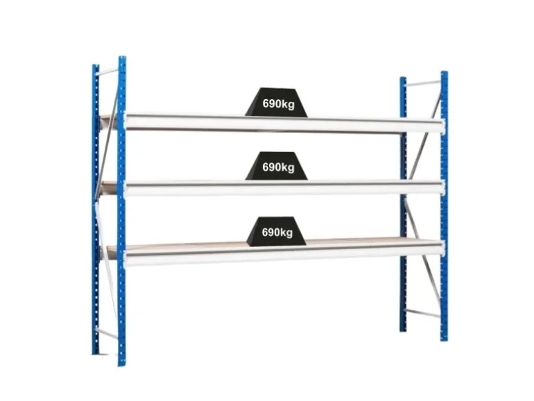 PROREGAL Weitspannregal Maximus Pro Grundregal HxBxT 200 x 200 x 60 cm 4 Ebenen Spanplatten Fachboden Fachlast 690 kg Lichtblau & Lichtgrau