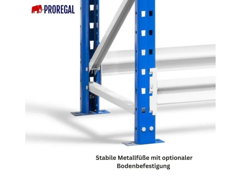 PROREGAL Weitspannregal Maximus Grundregal HxBxT 200 x 200 x 40 cm 7 Ebenen Spanplatten Fachboden Fachlast 400 kg Lichtblau & Lichtgrau