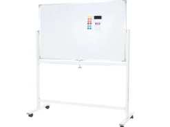 Proregal Whiteboard HxBxT 186x160x50 cm Mobil Rollbar Inkl. Zubehör Magnettafel Memoboard Pinnwand