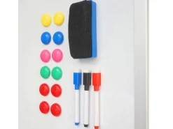 Proregal Whiteboard HxBxT 186x186x56 cm Mobil Rollbar Inkl. Zubehör Magnettafel Memoboard Pinnwand