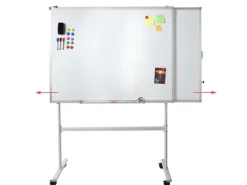 Proregal Whiteboard HxBxT 167x186x57 cm Mobil Rollbar Inkl. Zubehör Mit Ausziehbarer Tafel Magnettafel Memoboard Pinnwand