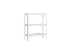 PROREGAL Wohnregal Living Koala Metal mit 3 Fachböden HxBxT 90 x 100 x 30 cm Fachlast 150 kg Weiß/Weiß