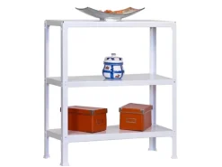 PROREGAL Wohnregal Living Koala Metal mit 3 Fachböden HxBxT 90 x 100 x 30 cm Fachlast 150 kg Weiß/Weiß
