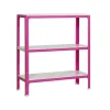 PROREGAL Wohnregal Living Koala Metal mit 3 Fachböden HxBxT 90 x 80 x 40 cm Fachlast 150 kg Rosa/Weiß