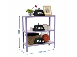PROREGAL Wohnregal Living Koala Wood mit 3 Fachböden HxBxT 90 x 100 x 30 cm Fachlast 150 kg Lila/Weiß