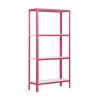 PROREGAL Wohnregal Living Koala Metal mit 4 Fachböden HxBxT 160 x 100 x 30 cm Fachlast 150 kg Rosa/Weiß