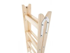 PROREGAL Wood Double Giraffe Holz-Sprossen-Stehleiter mit Sicherheitskette 2 x 5 Sprossen 163 cm Hoch Trittleiter Bockleiter Sprossen-Doppellleiter