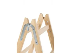 PROREGAL Wood Double Giraffe Holz-Sprossen-Stehleiter mit Sicherheitskette 2 x 5 Sprossen 163 cm Hoch Trittleiter Bockleiter Sprossen-Doppellleiter