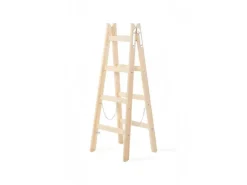 PROREGAL Wood Double Giraffe Holz-Sprossen-Stehleiter mit Sicherheitskette 2 x 6 Sprossen 192 cm Hoch Trittleiter Bockleiter Sprossen-Doppellleiter
