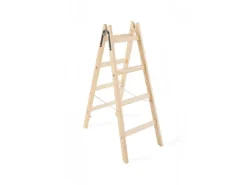 PROREGAL Wood Double Giraffe Holz-Sprossen-Stehleiter mit Sicherheitskette 2 x 6 Sprossen 192 cm Hoch Trittleiter Bockleiter Sprossen-Doppellleiter