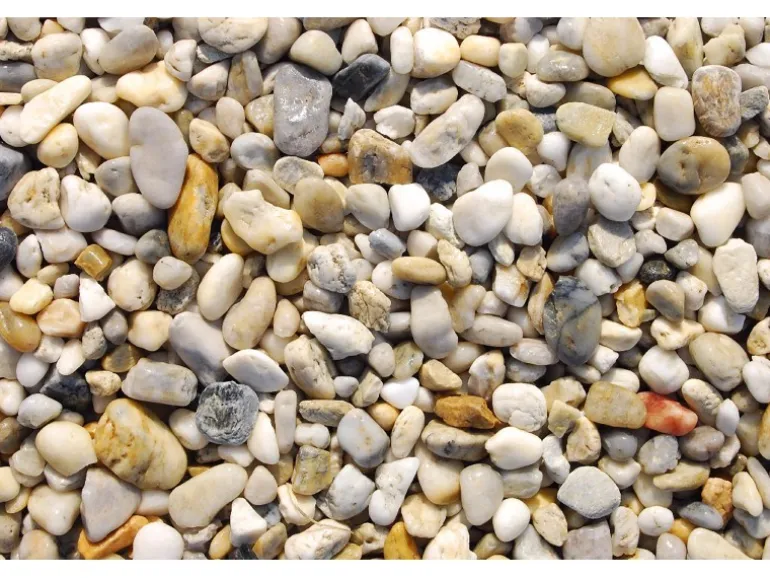 Quarzkiesel Weiß-Bunt 16 - 32 mm 25 kg PE-Sack