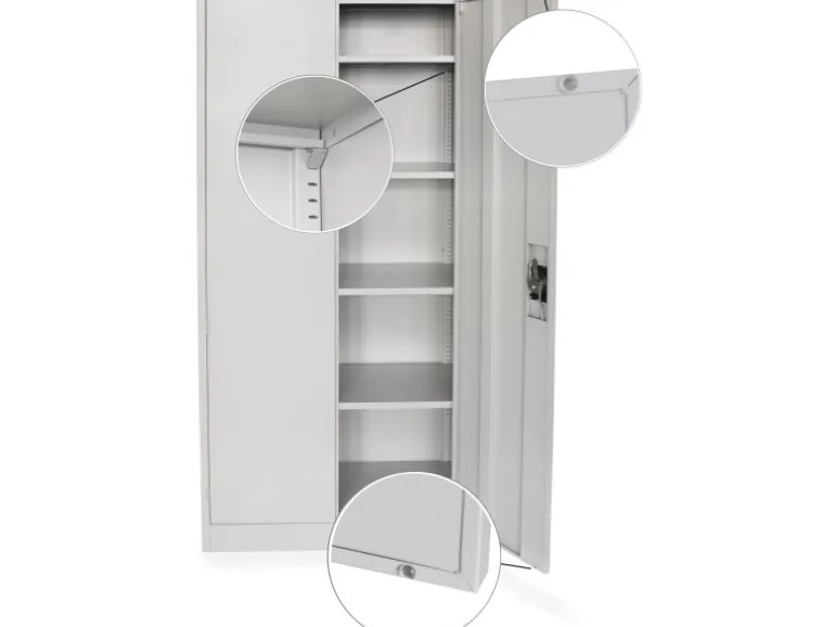 Rikta Metallschrank 2-türig (B x T x H) 80 x 40 x 168 cm RAL 7035 Lichtgrau