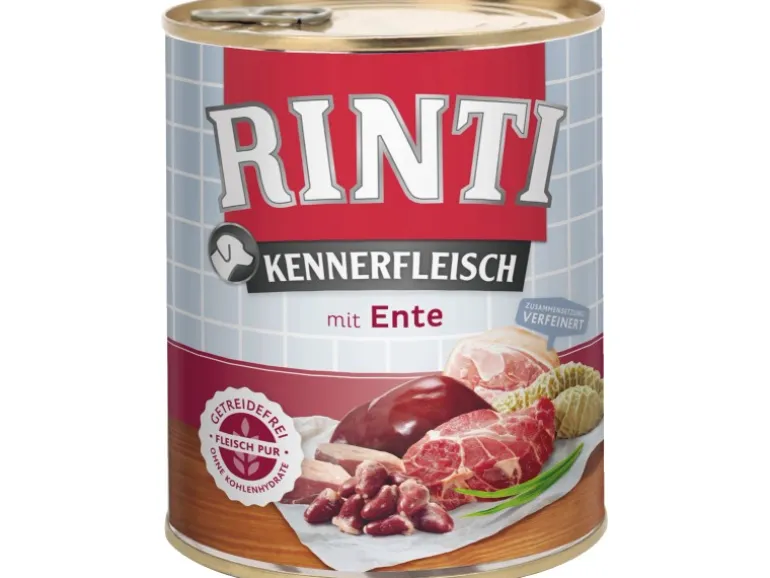 Rinti Hunde-Nassfutter Kennerfleisch Ente 800 g