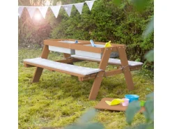 roba Kindersitzgarnitur in Natur Outdoor + mit Spielwannen und Sitzkissen Little Stars