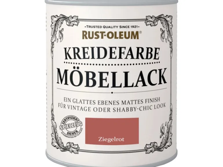 Rust-Oleum Möbellack Kreidefarbe Ziegelrot Matt 750 ml