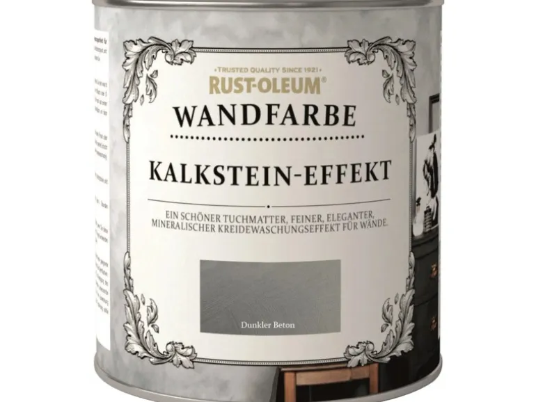 Rust-Oleum Wandfarbe Kalkstein-Effekt Dunkler Beton 1 l