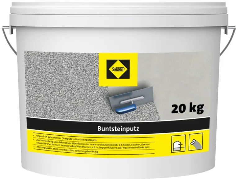 Sakret Buntsteinputz 2 mm Körnung Hell-Grau 20 kg