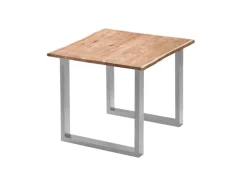 SAM Esstisch Baumkante Massiv Akazie Natur 90 x 90 Silber QUINN